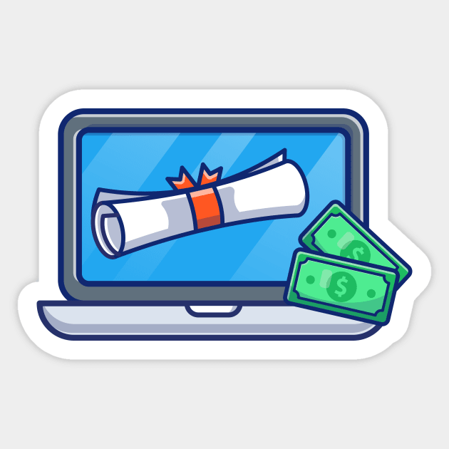 Scholarship, Laptop, Certificate And Money Cartoon Sticker by Catalyst Labs